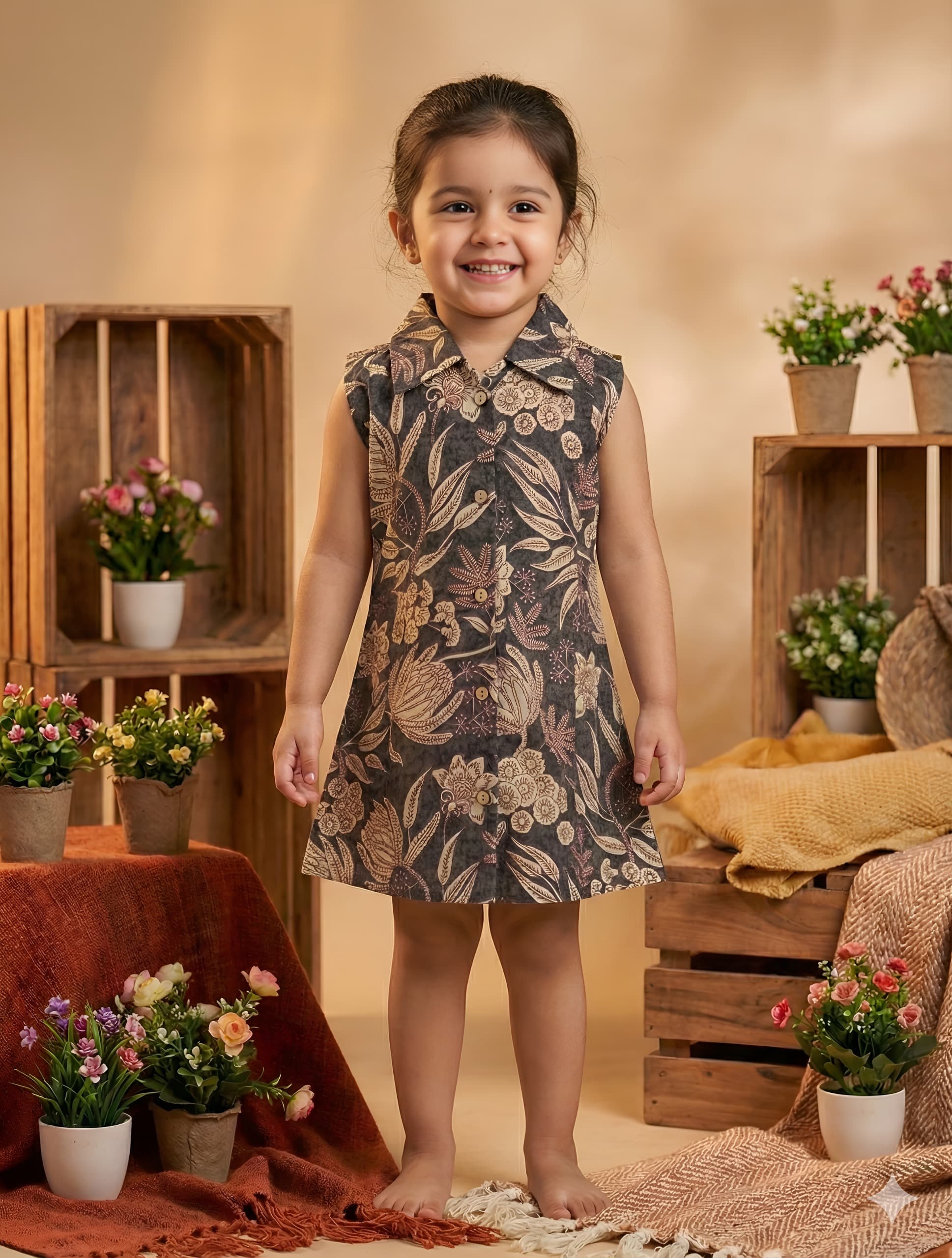 Premium Cotton Printed A-Line Dress for Girls