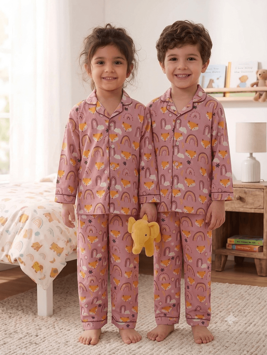 Kids Night Suit full set- Pink